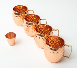 Copper Mugs Gift Set - Diamond style