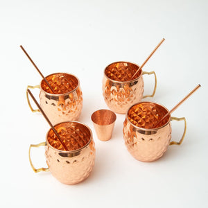 Copper Mugs Gift Set - Diamond style